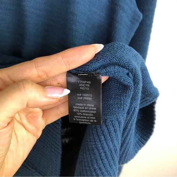 John Varvatos Teal V-Neck Sweater Elbow Patches WORN ON CW'S LEGACIES - Picture 6 of 11